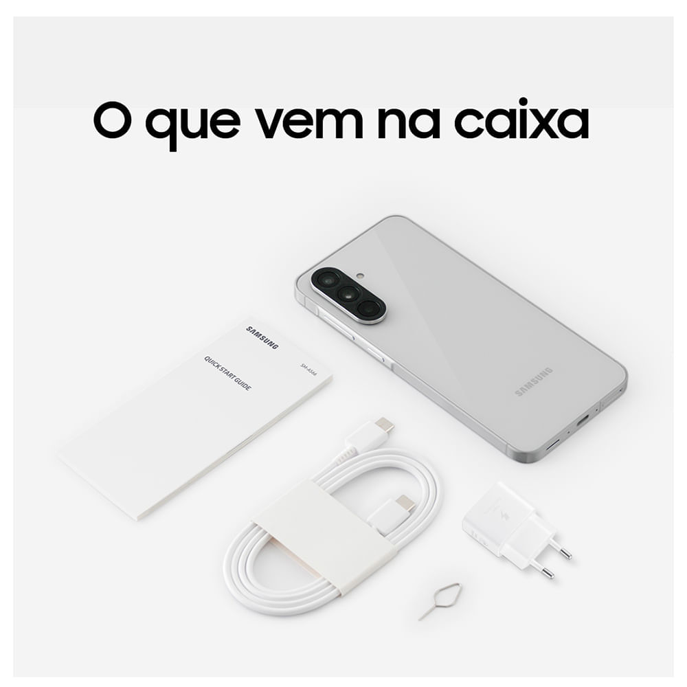 Smartphone Samsung Galaxy A56 5G 128GB, 8GB RAM, Câmera 50MP, IP67, Super AMOLED 6.7", Recursos AI Cinza BIVOLT