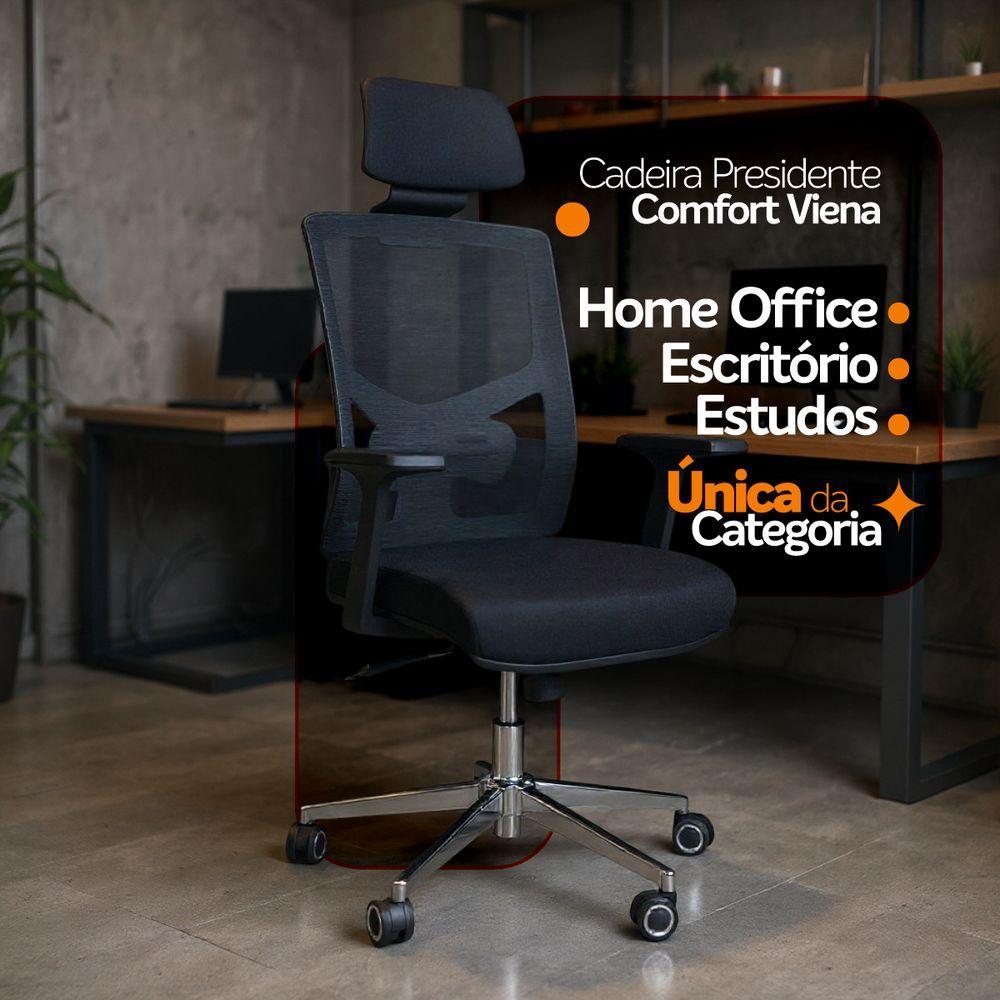 Miniatura Kit 3 Cadeiras Presidente Oficial Comfort Viena Com Apoio