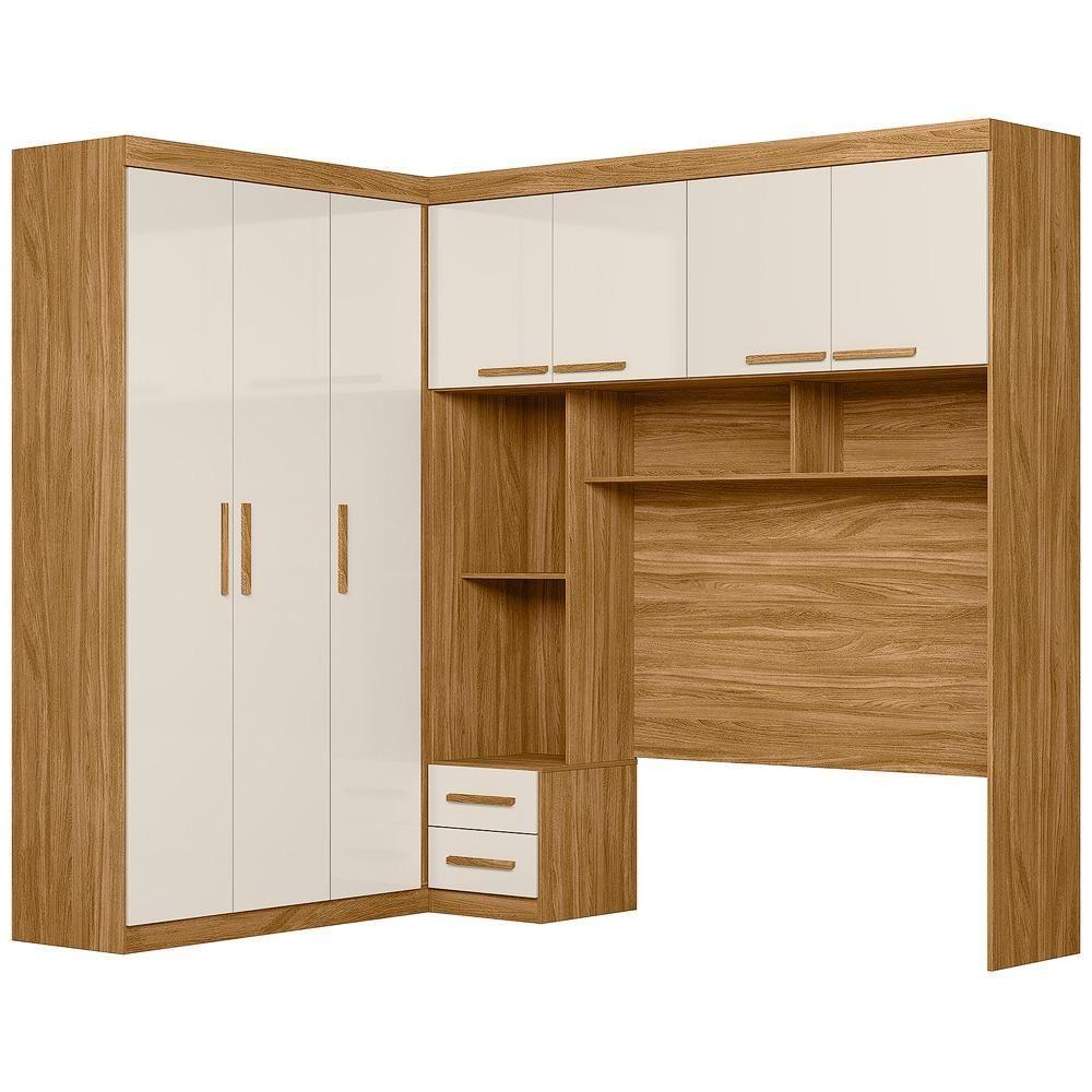 Miniatura Guarda-roupa Modulado Veneza 7 Portas 5 Gavetas Freijó/off White Moval Freijó/off White