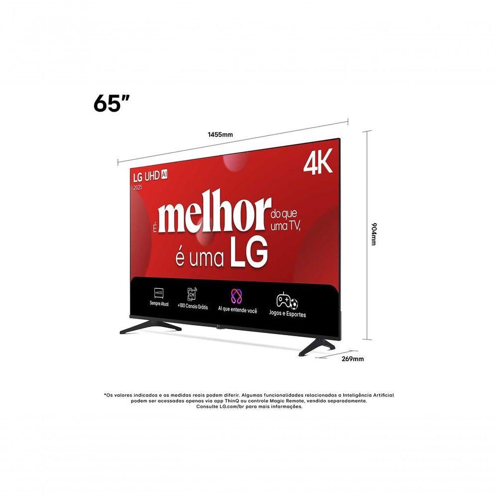 TV LG 4K UHD AI 65 UA75 2025 - a7 Gen8 HDR10 Pro e WebOS 25 Bivolt