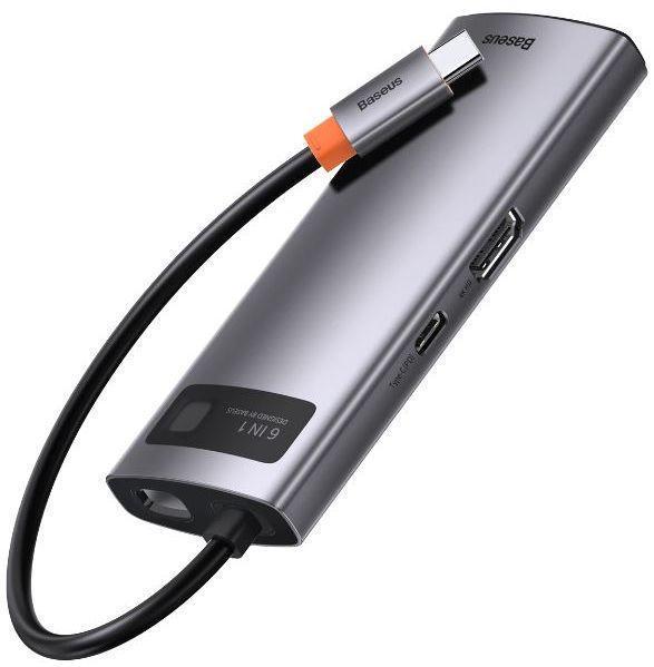 Miniatura Hub Dock Station Baseus 6 Em 1 Usb C Hdmi Rj45 Thunderbolt 3