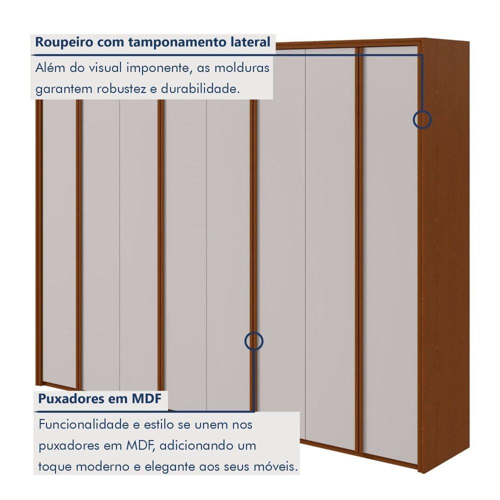 Miniatura Guarda-roupa 8 Portas 6 Gavetas 100% Mdf Ergon Frassino/Off White