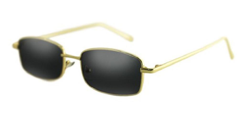 Miniatura Óculos Sol Lente Preto/Dourado Quad Retro Retan Vintag
