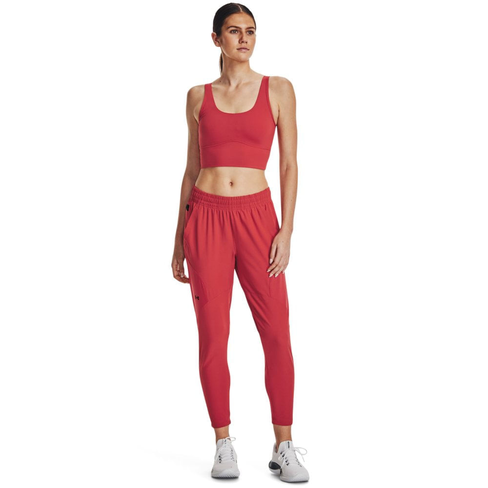 Miniatura Calça de Treino Feminina Under Armour Unstoppable Hybrid Vermelho - G
