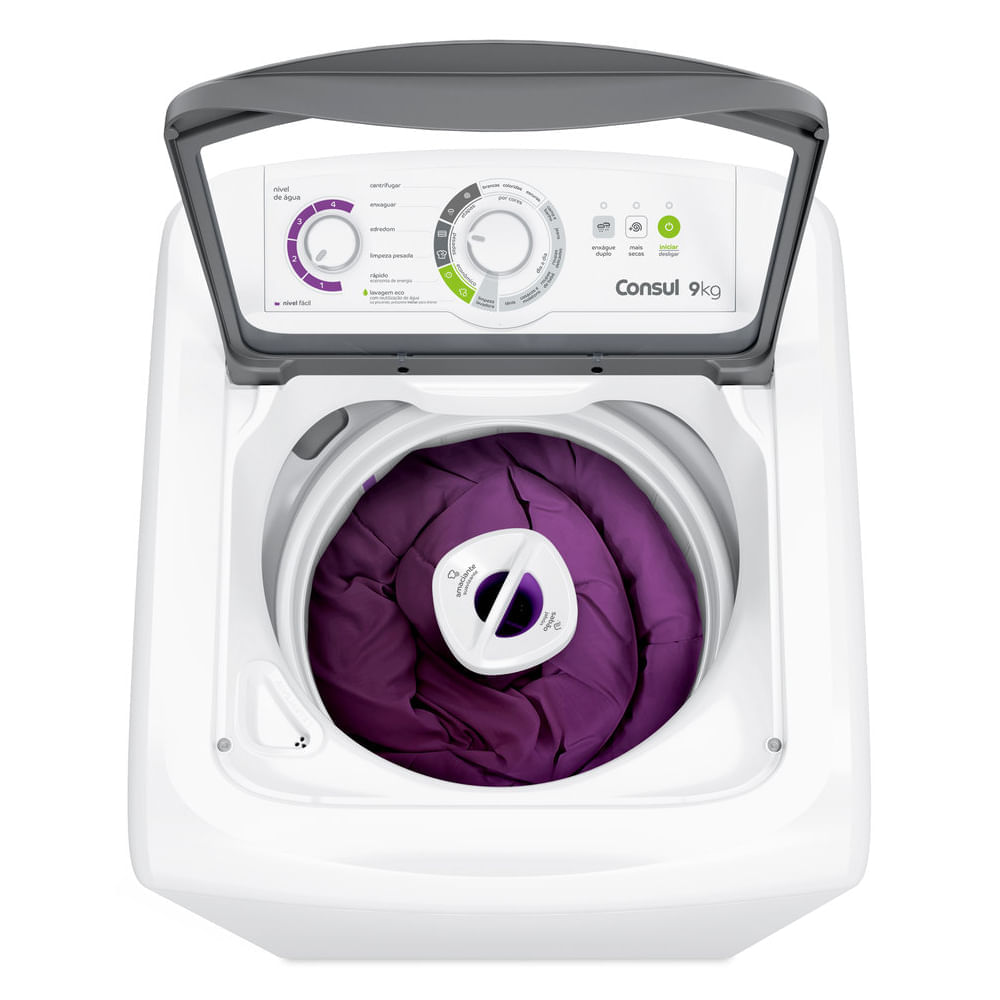 Máquina de Lavar Consul 9 kg Branca com Dosagem Econômica e Ciclo Edredom - CWB09BB 110V