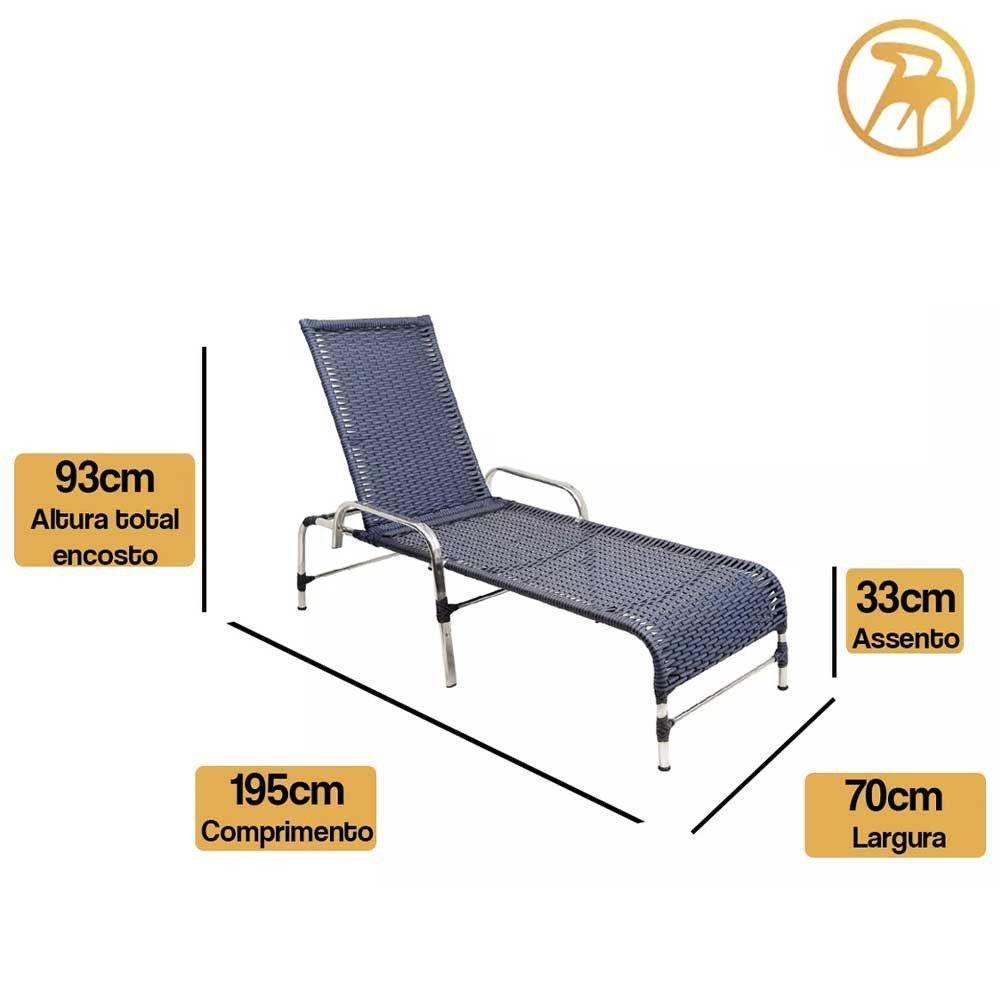 Miniatura Kit Espreguiçadeiras Catar E Mesa Garden Confortável Trama Avelã
