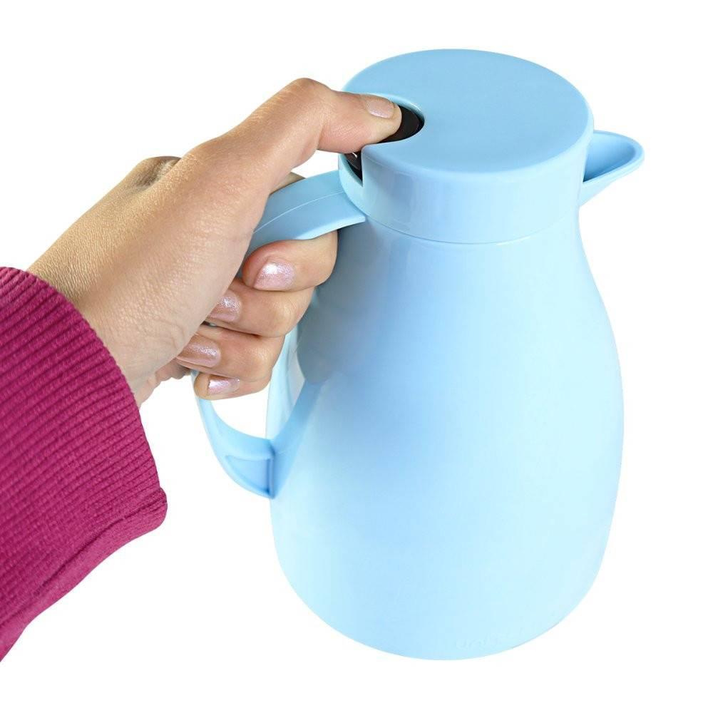 Kit Essencial Azul Bebê Com Garrafas Térmicas E Pote Dosador