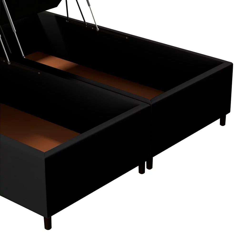 Base Cama Box Baú Casal Queen 158cm Hit I02 Corano Preto - Mpozenato