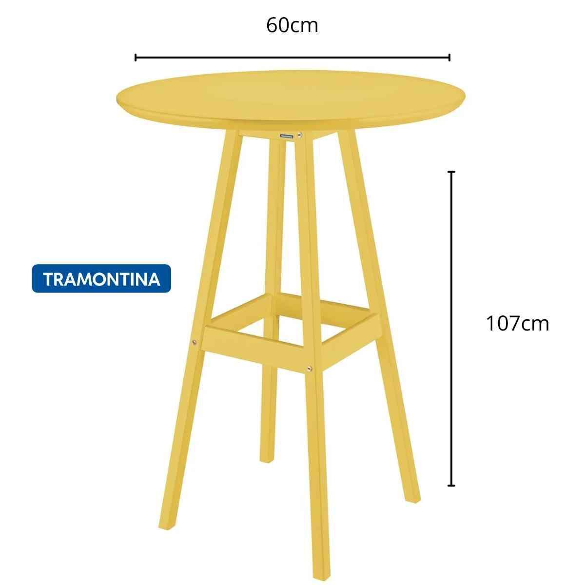 Miniatura Mesa Pub Bar Bistro Alta 65Cm Amarelo Tramontina 107Cm