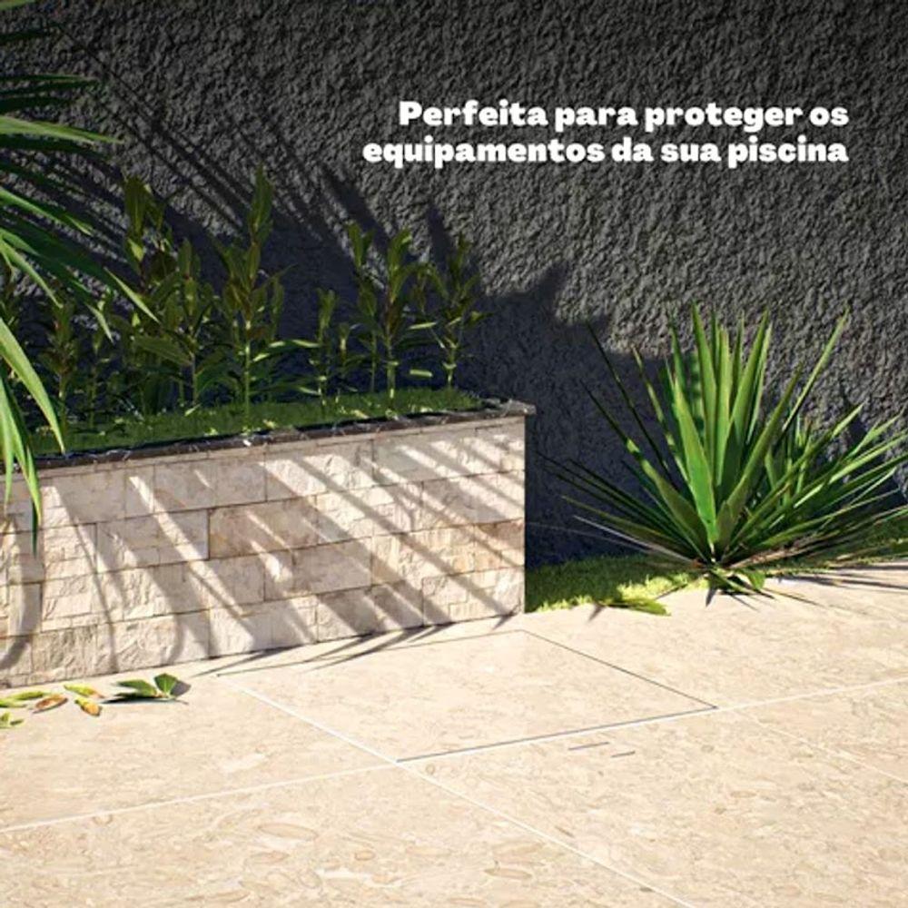 Miniatura Tampa Casa Maquina 80x80cm Com Rebaixo Para Alumínio Branca