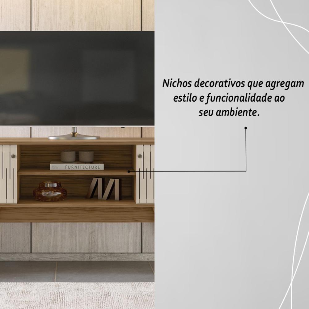 Rack Bancada 2 Portas Para Tv De 55 Polegadas Atlanta Naturale Off White