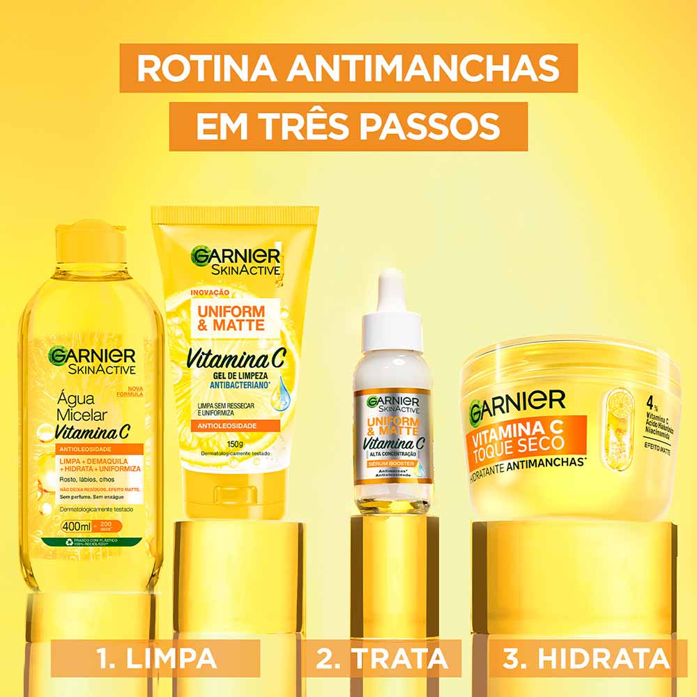 Miniatura Hidratante Facial Antimanchas Garnier Skin Vitamina C Toque Seco 85g