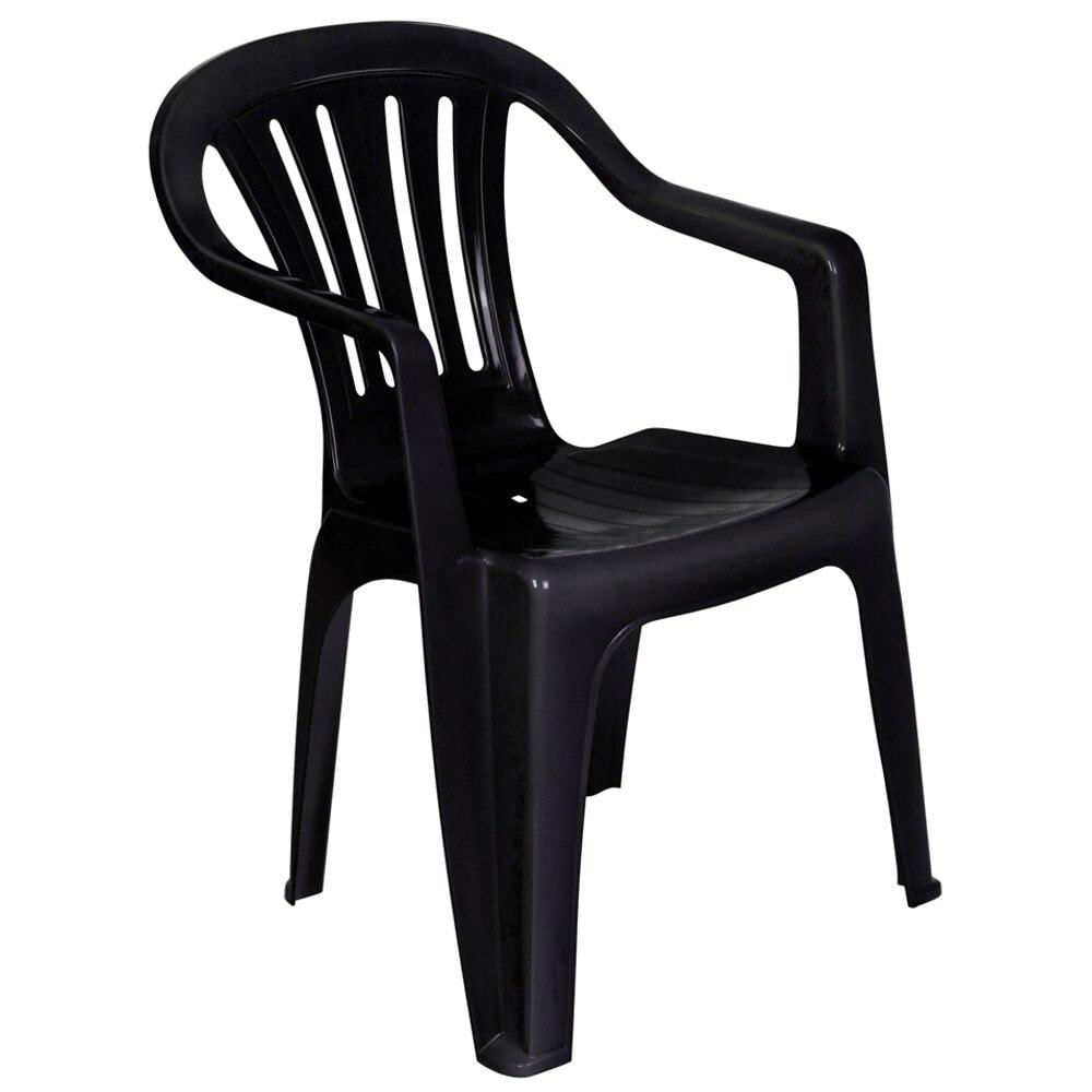 Miniatura Conjunto de Mesa com Cadeiras de Plástico Mor Quadrado Preto