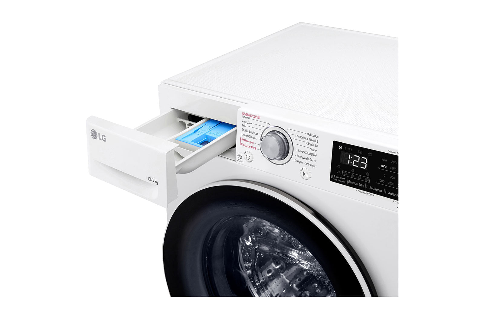 Lava e Seca LG VC5 12kg Branca com Inteligência Artificial AIDD™ (CV3012WC5A) - 220v