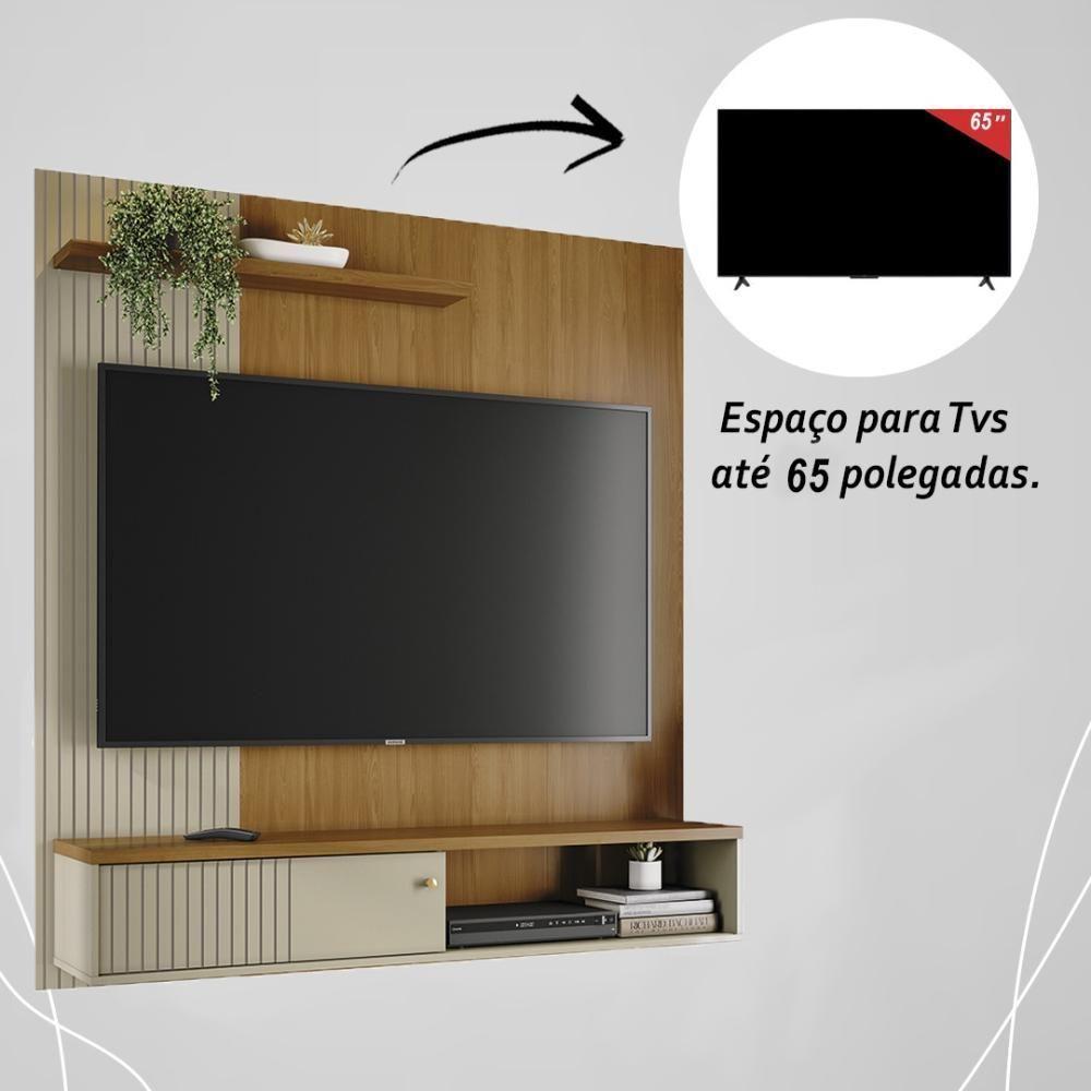 Miniatura Painel Bancada Suspensa 1 Porta Tvs Até 65 Polegadas Aurora - Cumaru Opala