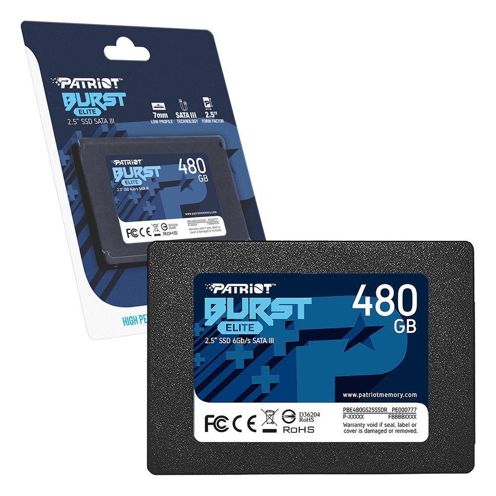Miniatura Ssd 480Gb Patriot Burst Elite Sata Iii 6Gb/S Leitura 450Mb