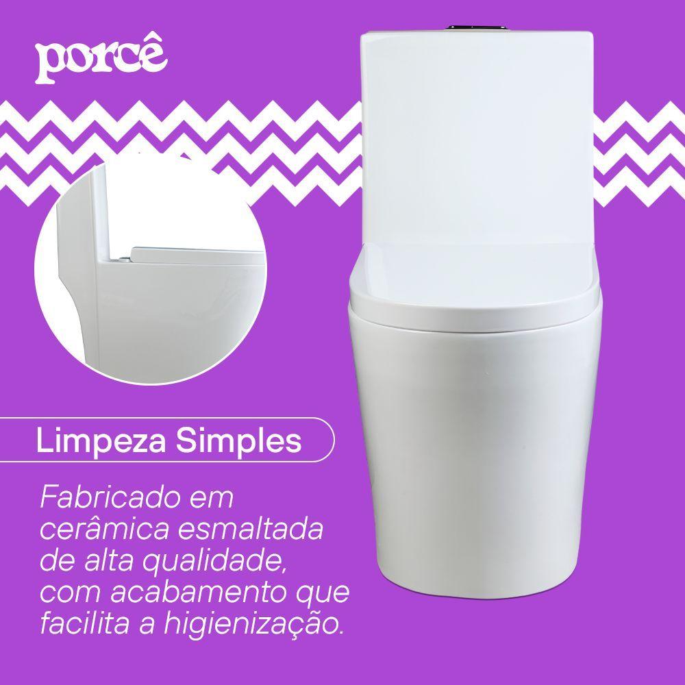 Miniatura Vaso Sanitário Monobloco Porcê Abstratus Privada Com Assento Branco (PVS42MBSFA-BR)
