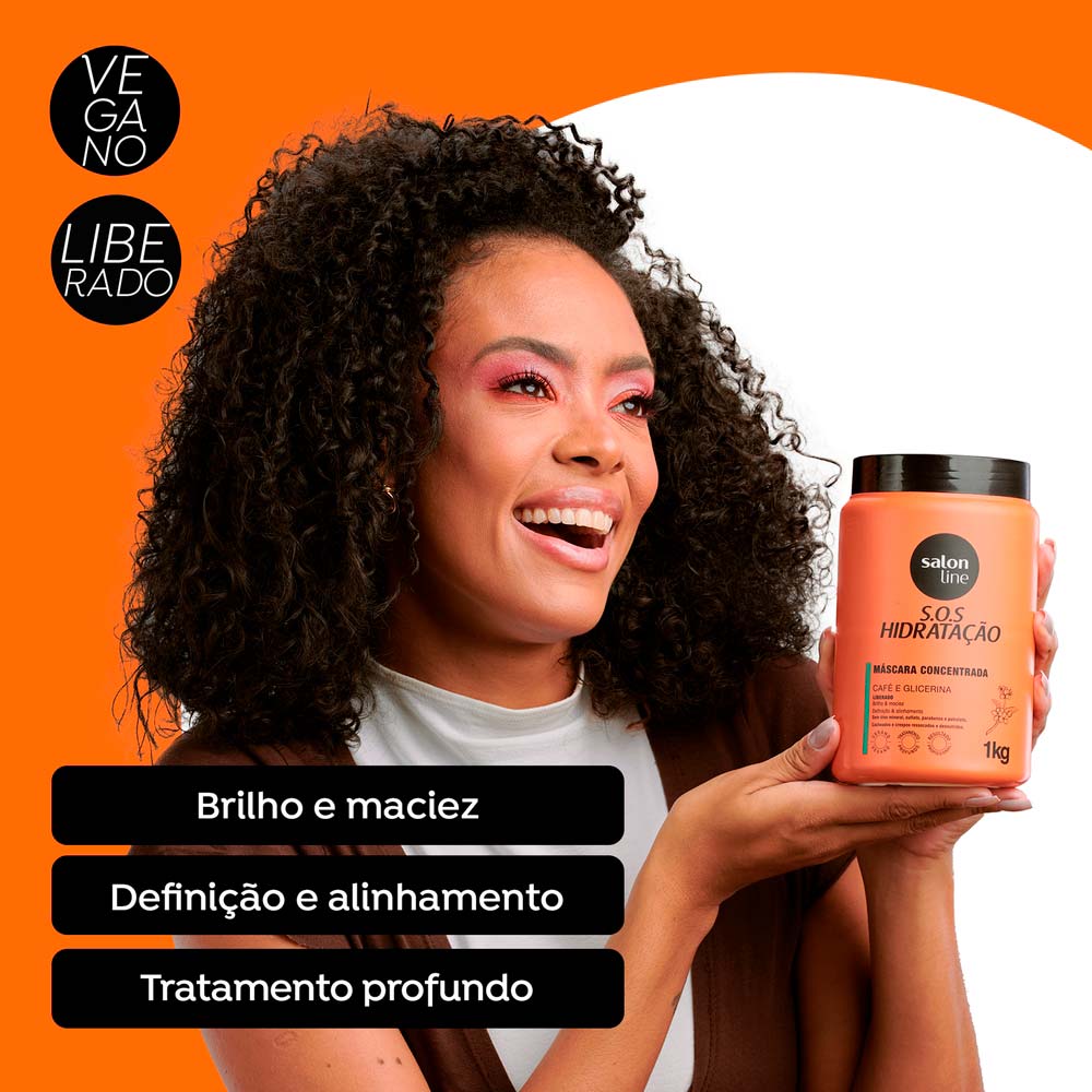 Miniatura Salon Line SOS Hidratação Café e Glicerina Máscara 1Kg