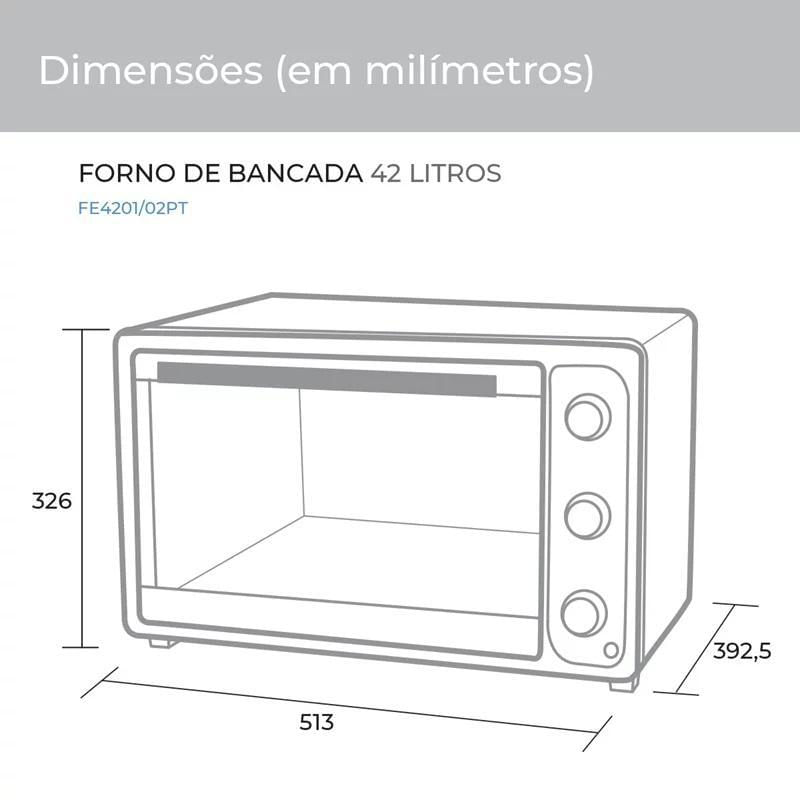 Miniatura Forno Elétrico 42 Litros Preto Suggar Fe4201Pt 127V