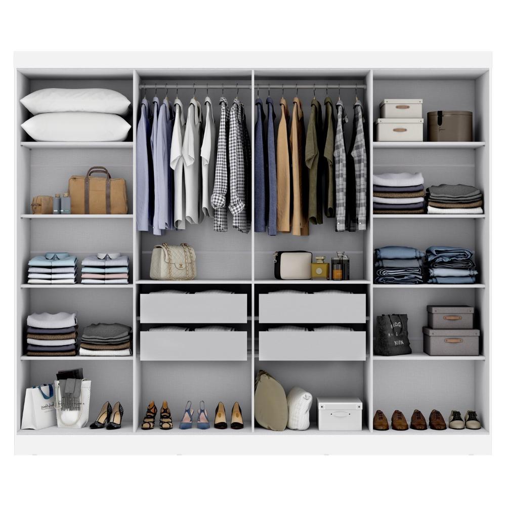 Miniatura Guarda Roupa Casal 8 Portas 4 Gavetas Paris Espresso Móveis Branco