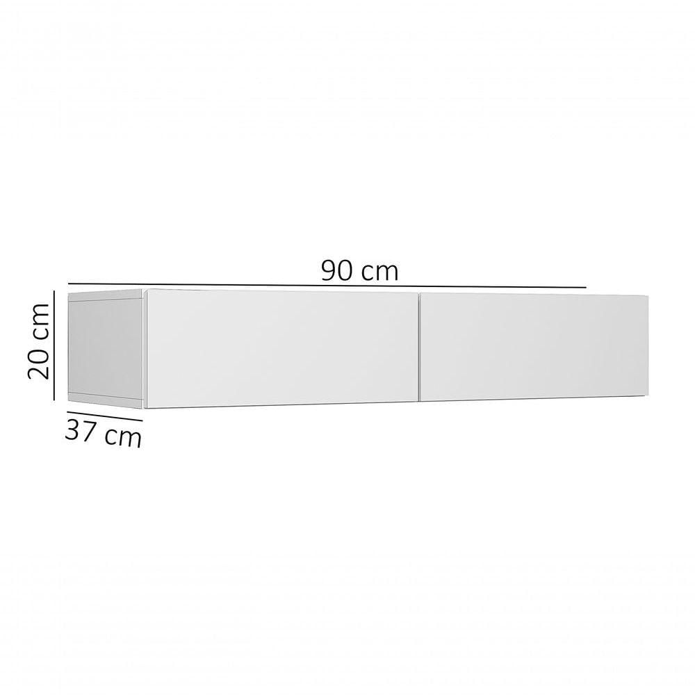 Miniatura Aparador Suspenso 90cm 2 Gavetas Para Hall De Entrada Linha Alta Cinza
