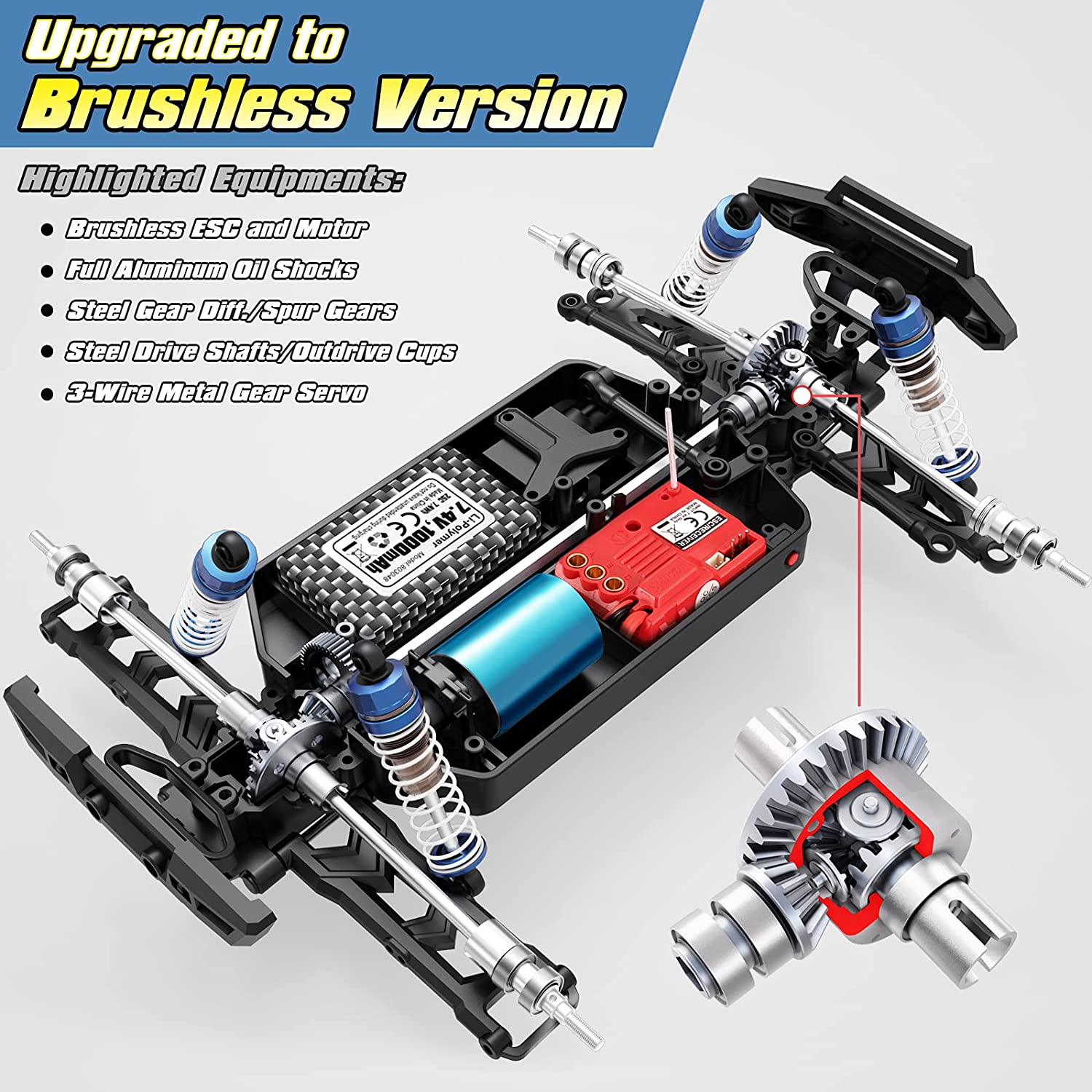 Miniatura HAIBOXING 18859A Carrinho de Controle Remoto pAdultos Off Road 118 Escala Até 48 KMH Recarregável Roxo