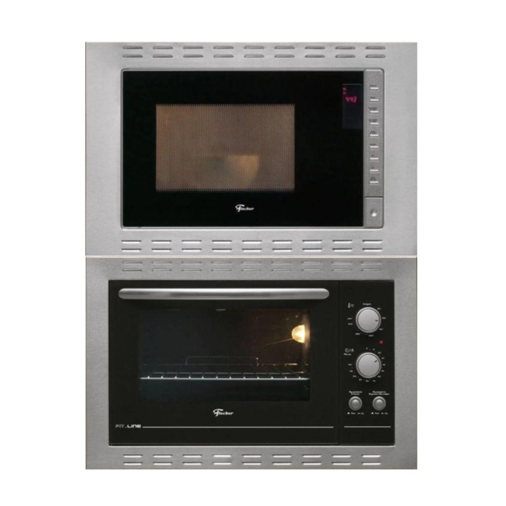Miniatura Kit Forno Elétrico 44l e Micro-ondas de Embutir Fischer 220v