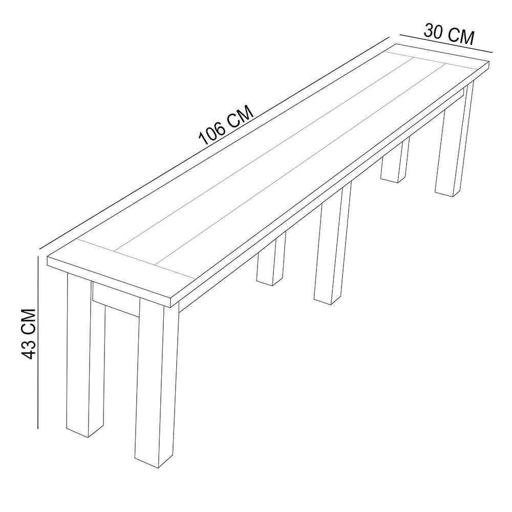 Miniatura Mesa De Jantar Com Cerâmica Rústica 02 Bancos De Madeira Maciça Pinus 120cm W02 Imbuia - Lyam Decor