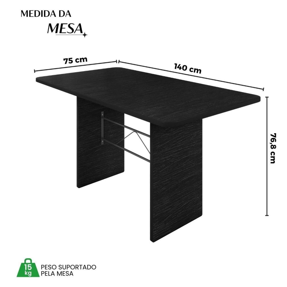 Miniatura Mesa Retangular Tampo 140x75cm Base Ardósia Indiano Ardósia indiana / Mart. Prata