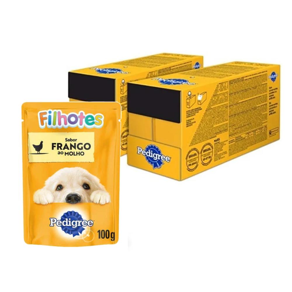 Miniatura Kit Ração Úmida Pedigree Sachê Frango ao Molho para Cães Filhotes - 36 Unidades