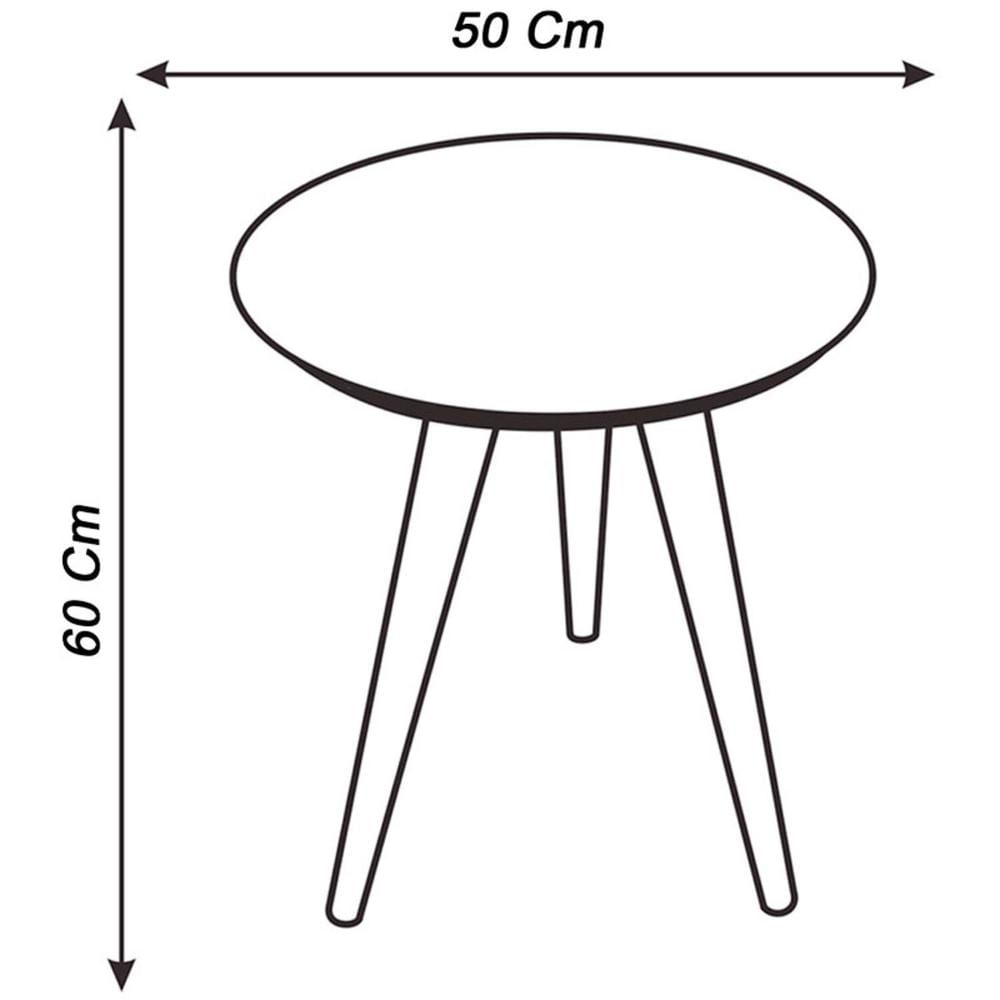 Miniatura Mesa Lateral Tampo com Vidro 60x50cm Pés Palito Casa Uai Preto