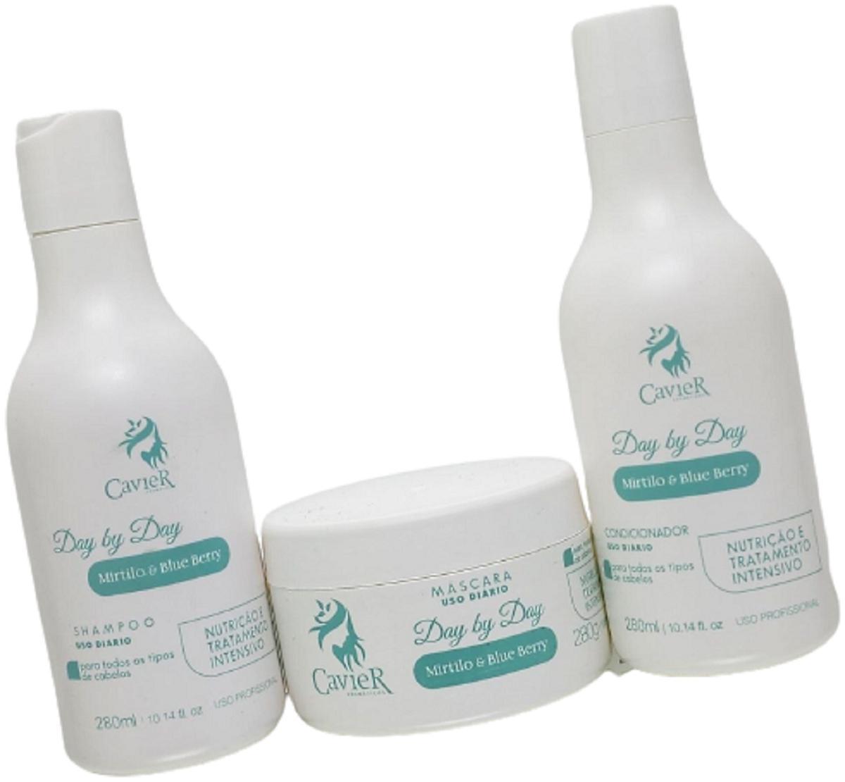 Cavier Mirtilo Shampoo + Condicionador + Mascara 840Ml