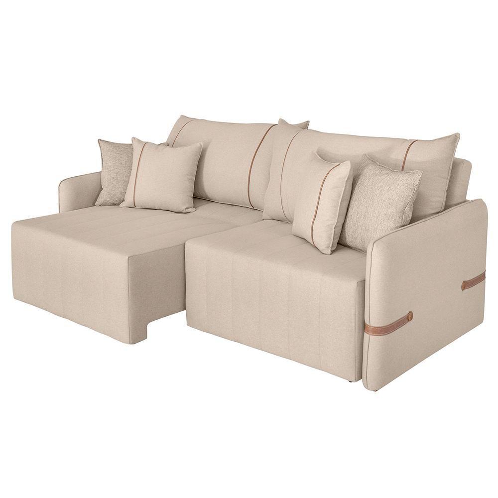 Miniatura Sofá Cama Retrátil 200cm Essence D05 Linho Bege/camel - Mpozenato