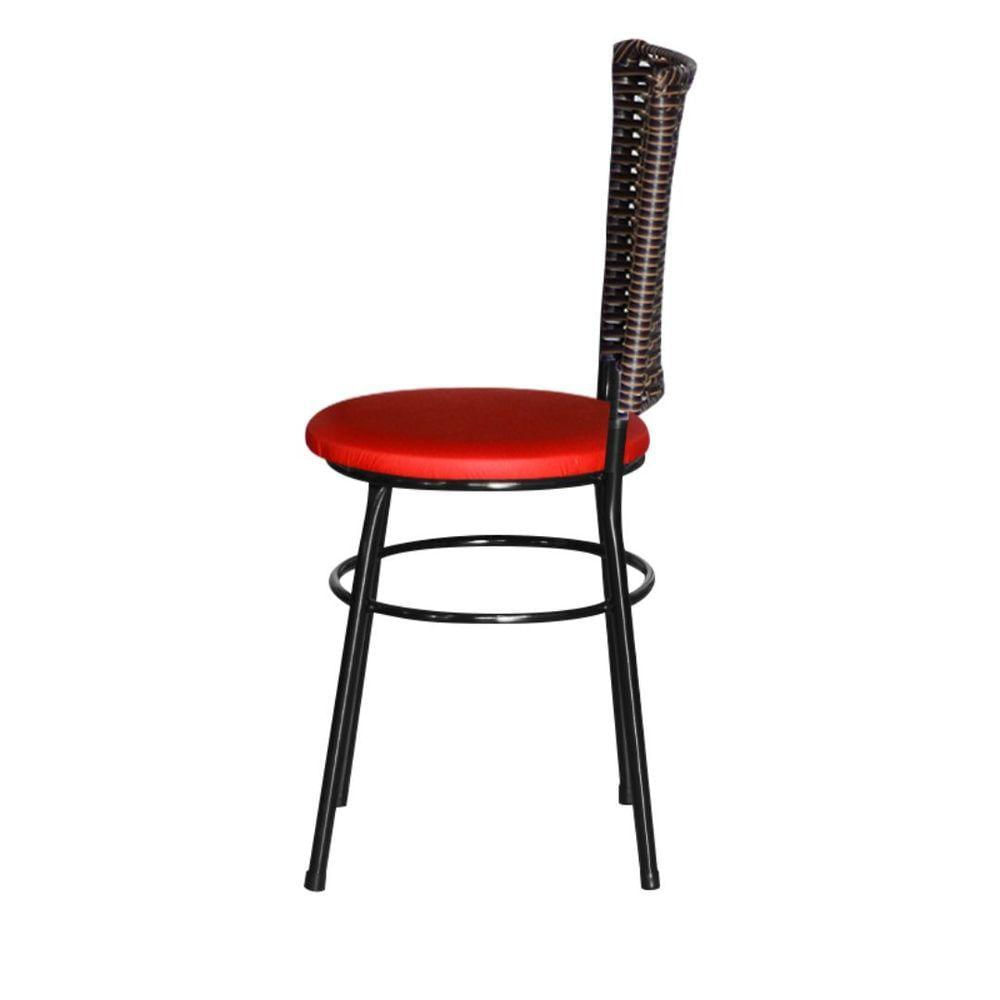 Miniatura 2 Cadeiras Para Mesa Preta Hawai Avelã Cor:vermelho