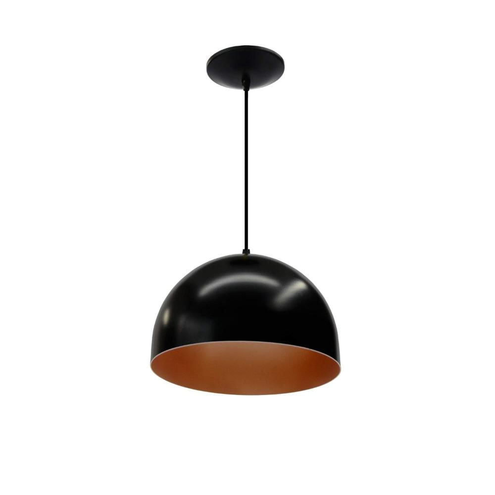 Miniatura Pendente Redondo Alumínio 30,5cm Argos Isadora Design Preto/Cobre
