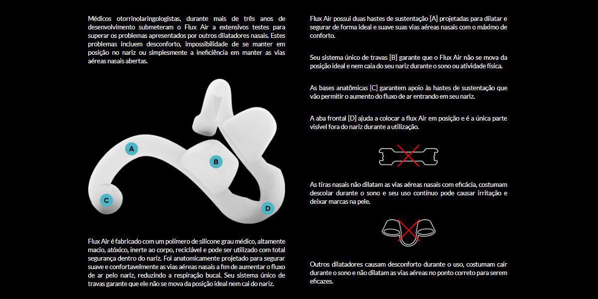 Miniatura Flux Air - Dilatador Nasal Interno Kit  M + G + Estojo