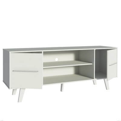 Miniatura Rack para TV até 55 Polegadas Madesa Copenhagen Branco Cor:Branco