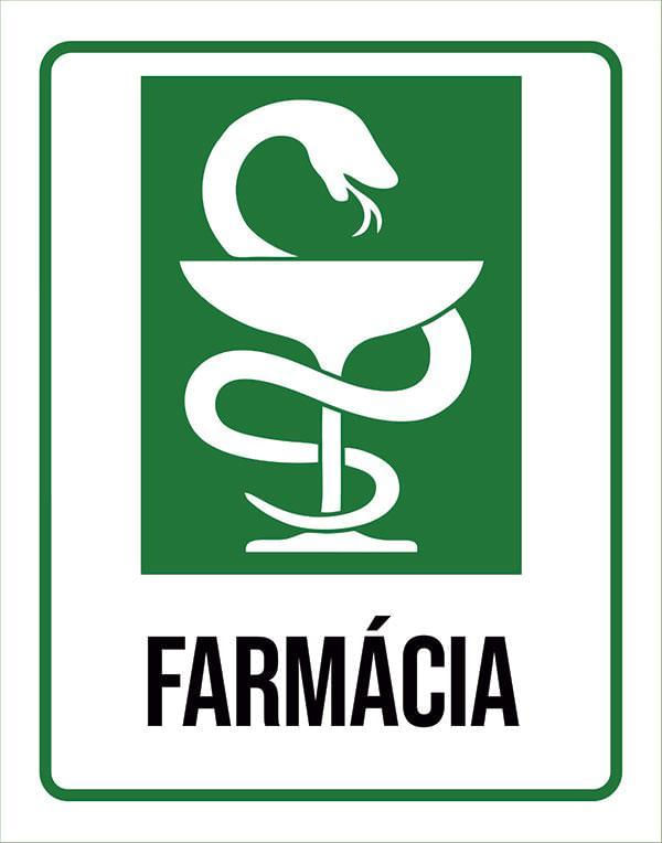 Miniatura Placa Sinalização Hospitalar Farmácia 18X23