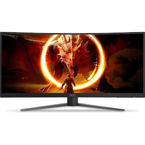 Miniatura Monitor Gamer Curvo 34" LED AOC AGON U34G4C/57 Ultrawide QHD 180Hz 0,5ms Preto e Cinza