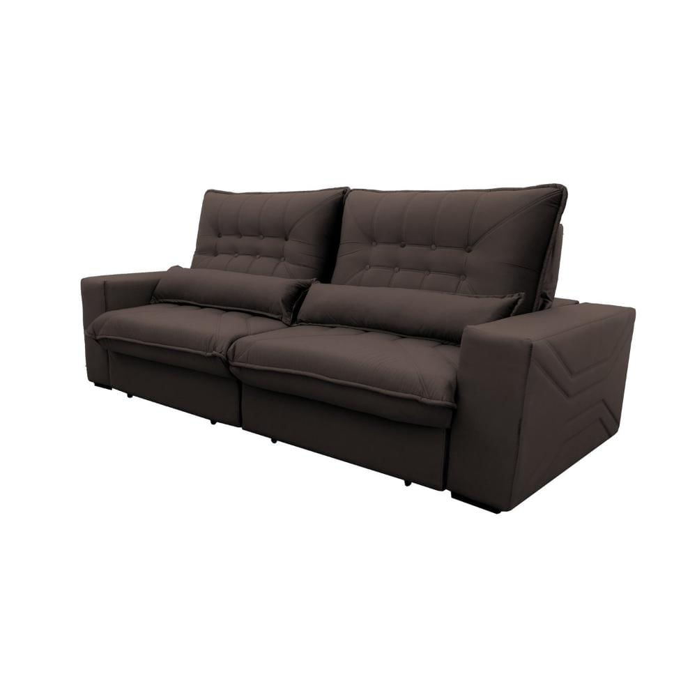 Miniatura Sofá Retrátil e Reclinável 6 Lugares 300cm Magestic Hellen Estofados Marrom