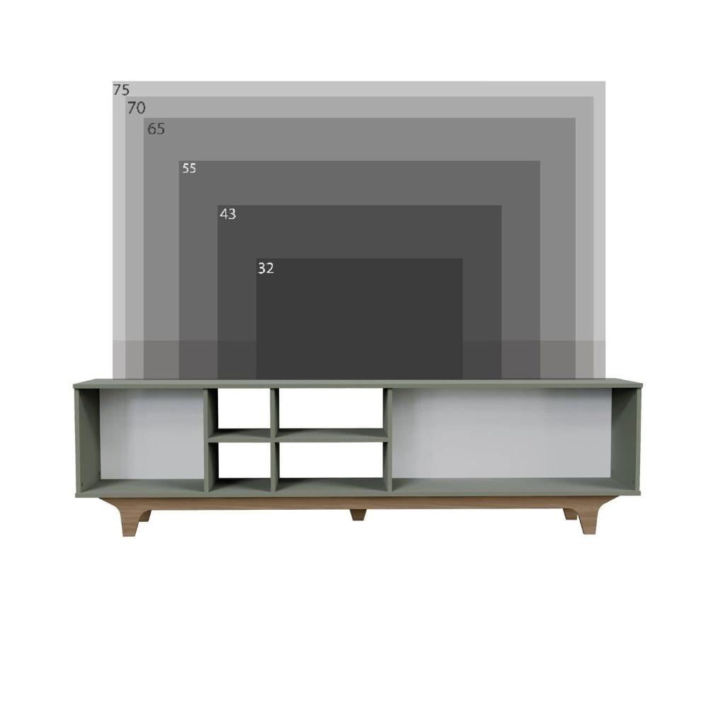 Rack para Sala de Estar 200x55x40cm Lars Verde/Freijó