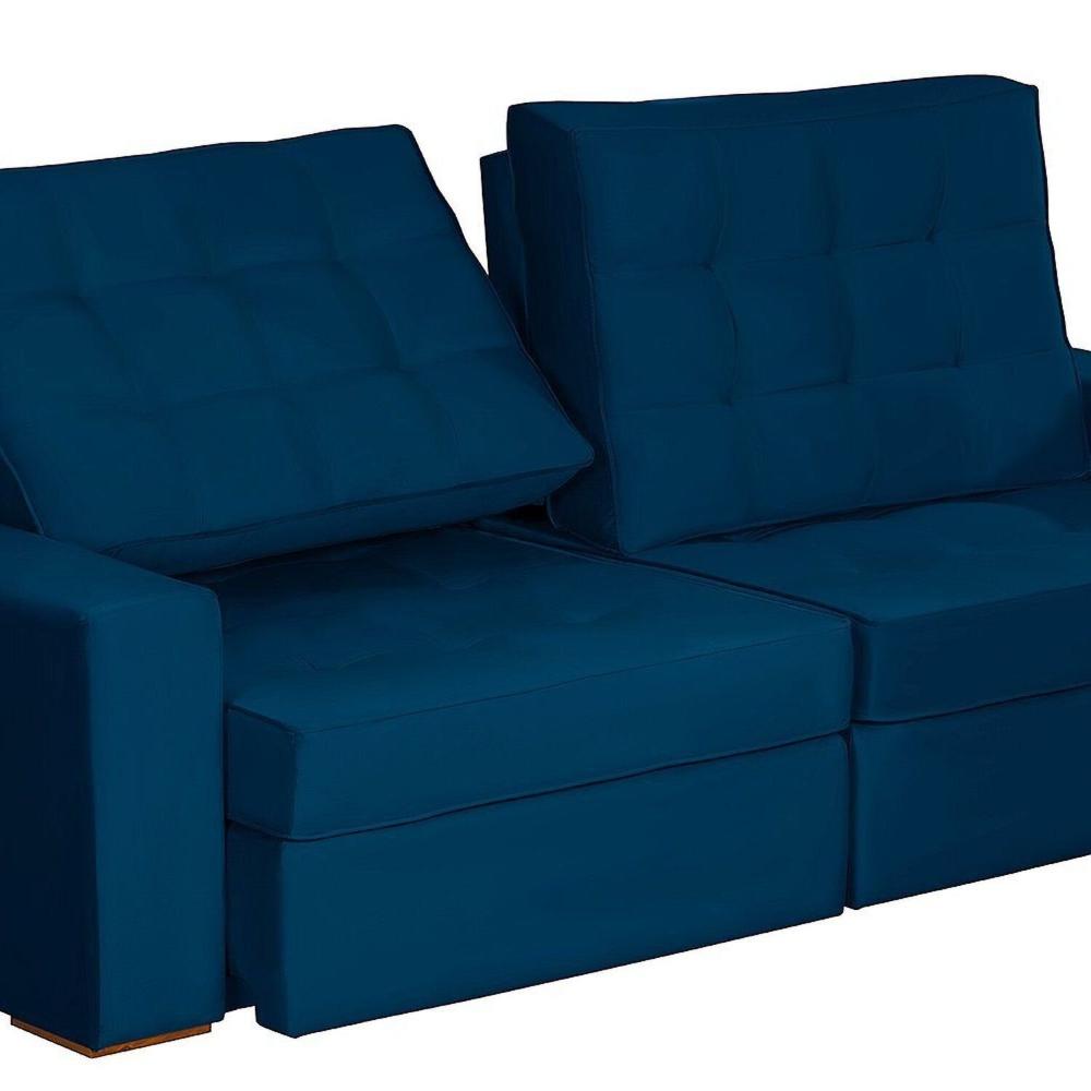 Sofá Curitiba Modular 3 Lugares 230cm Retrátil Reclinável Yescasa Azul