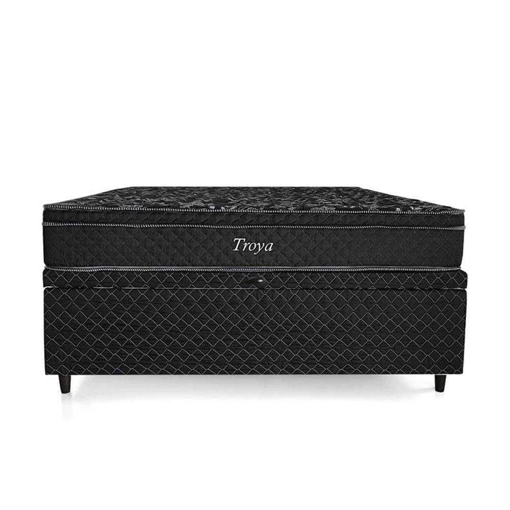 Cama Box Baú Casal Herval Troya, 66x138x188 cm, Molas Bonnel