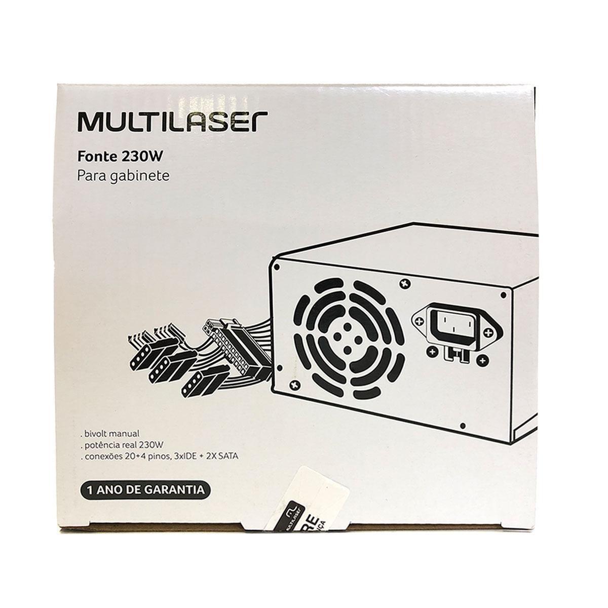 Miniatura Fonte Multilaser Ga230 230W Real 450W Pico Bivolt Manual