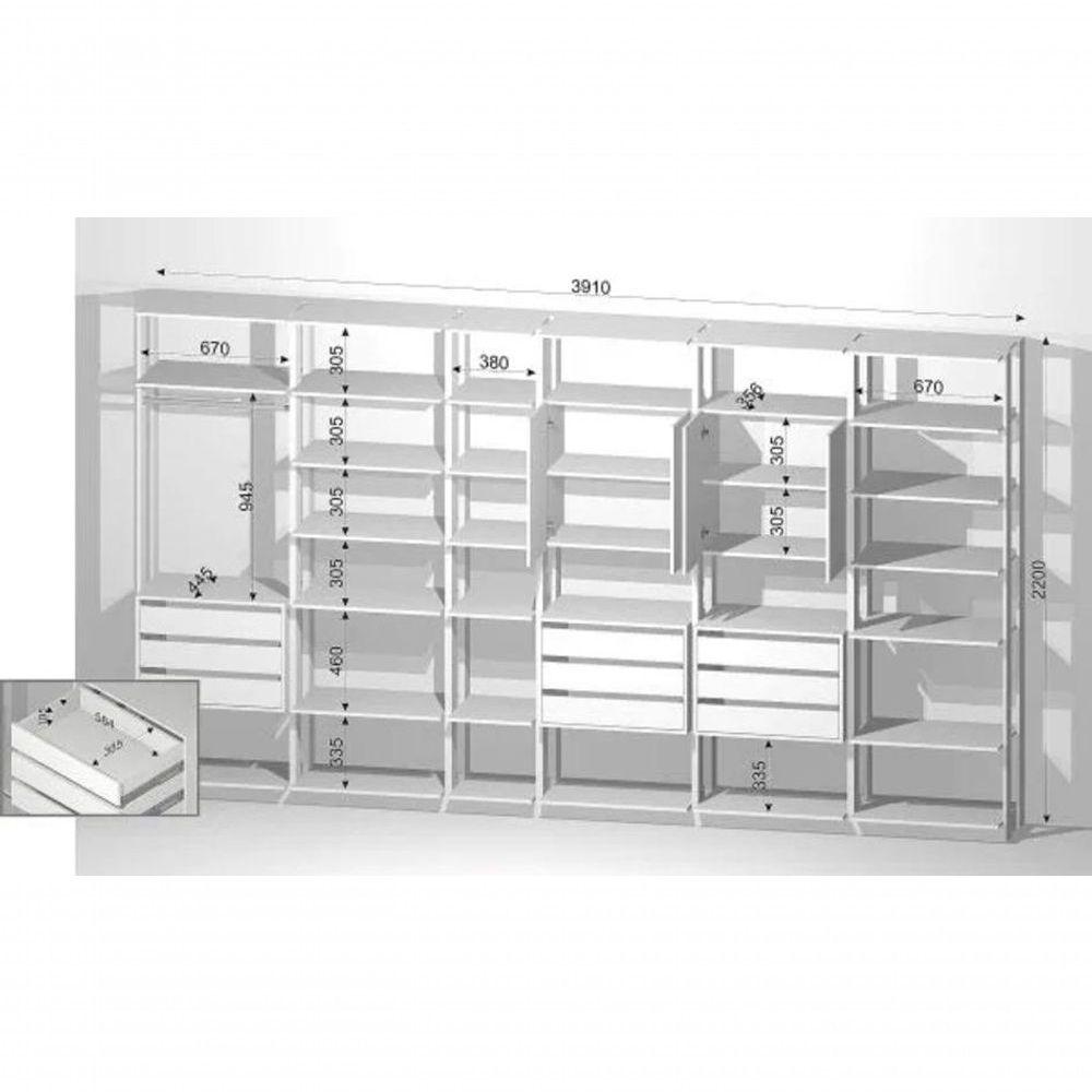 Miniatura Closet Guarda Roupa 2 Arm. 3 Gav. Linha Clothes