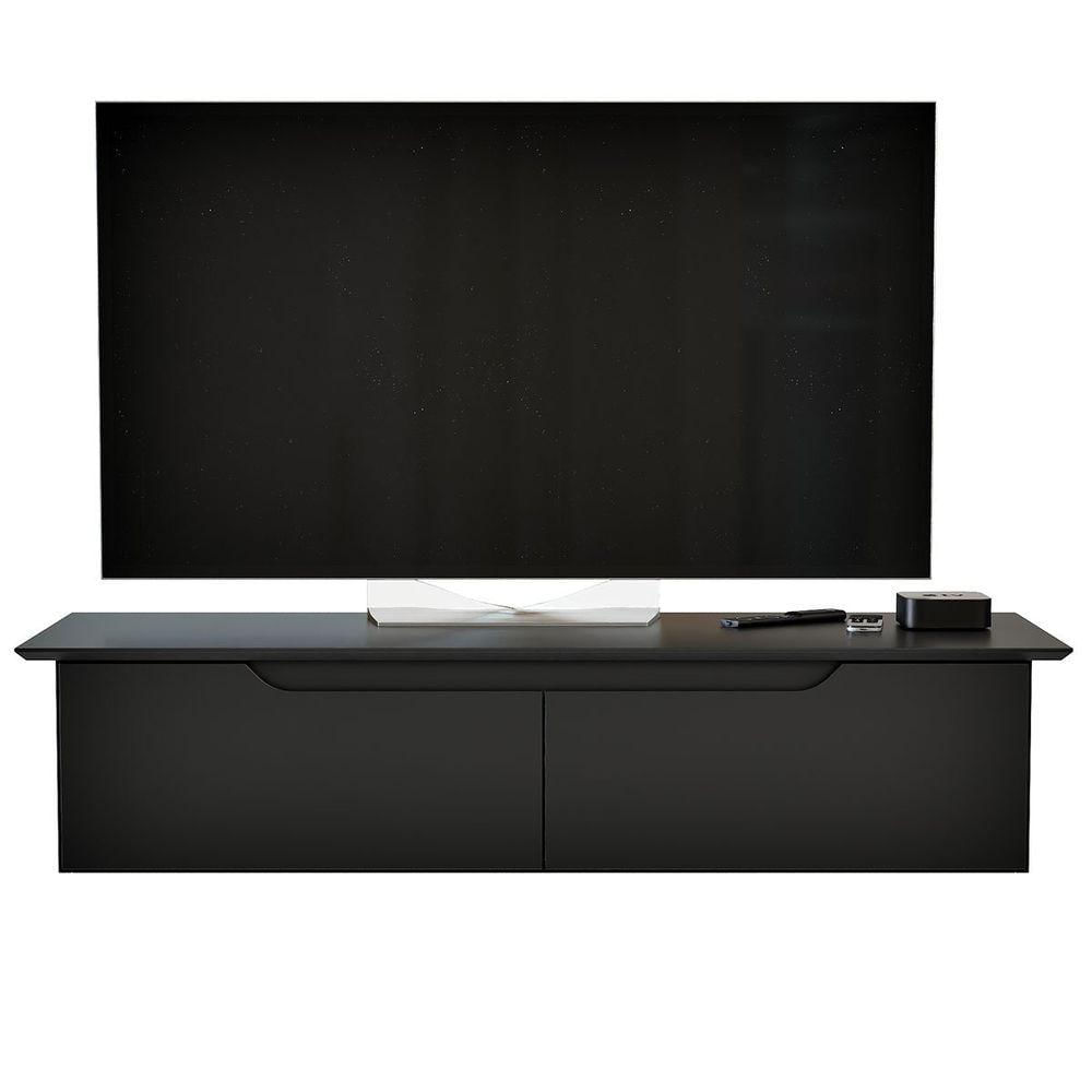 Rack Aparador Suspenso Flex Com 2 Portas Flop Preto