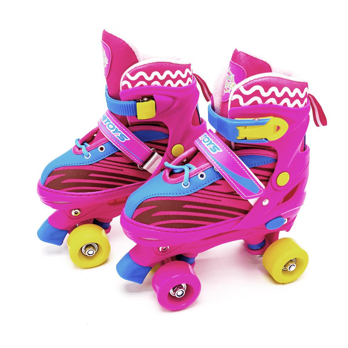 Miniatura Patins Quad Kit Rosa Tamanho 34 Ao 37 1321 Unitoys