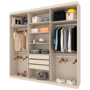 Miniatura Guarda-Roupa Casal Bartira Genova com 6 Portas e 3 Gavetas - 236,7cm de largura Areia