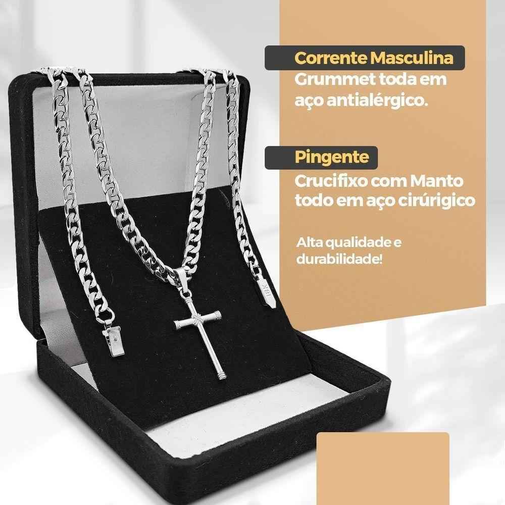 Relogio Masculino Prata + Caixa Religiao Original Cruz Jesus