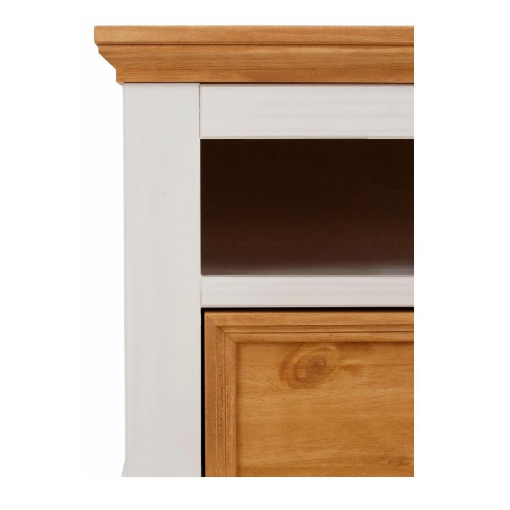 Rack de Madeira para Tv Coleção England Branco /natural